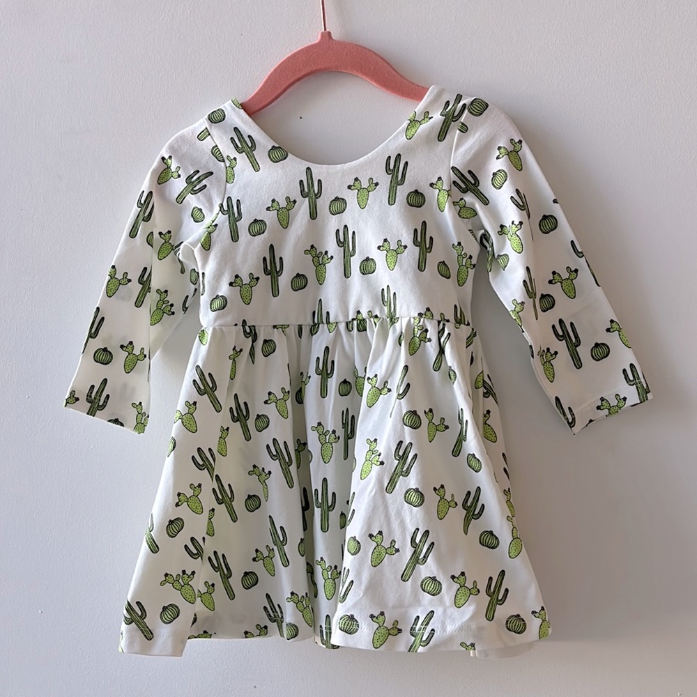 Cactus Print Cotton Toddler Dress